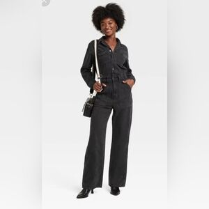 Universal Thread Women's Charcoal Denim Overalls